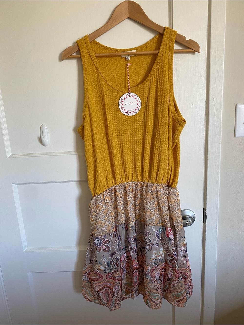 Umgee Tank Dress with Chiffon Floral Skirt
